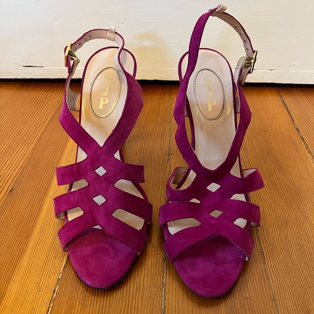 SJP by Sarah Jessica Parker Fuchsia Suede Strappy Heels